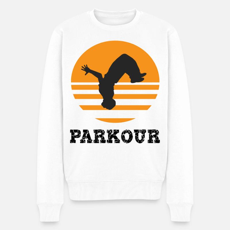 parkour - Männer Premium Bio Pullover - Weiß