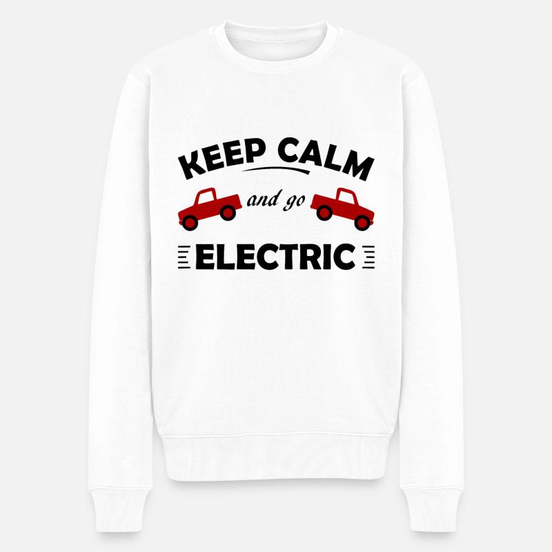 Elektrisch - Männer Premium Bio Pullover - Weiß
