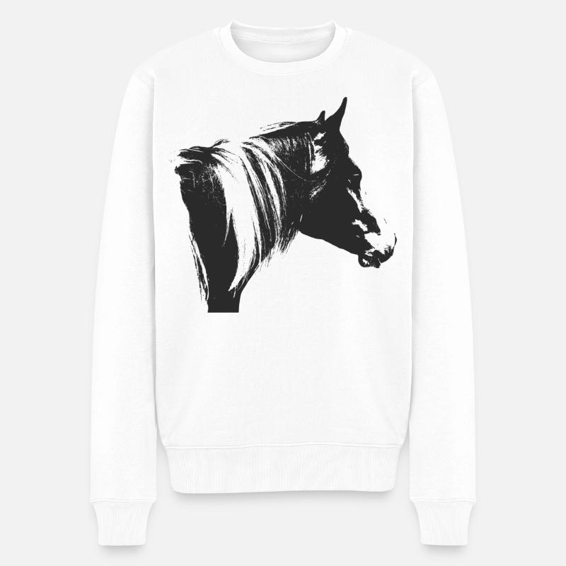 Lewitzer Schecke, Cheval Schecke, Équitation Pinto - Pull Premium bio Homme - blanc