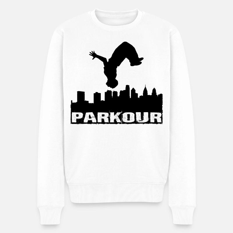 Parkour - Männer Premium Bio Pullover - Weiß