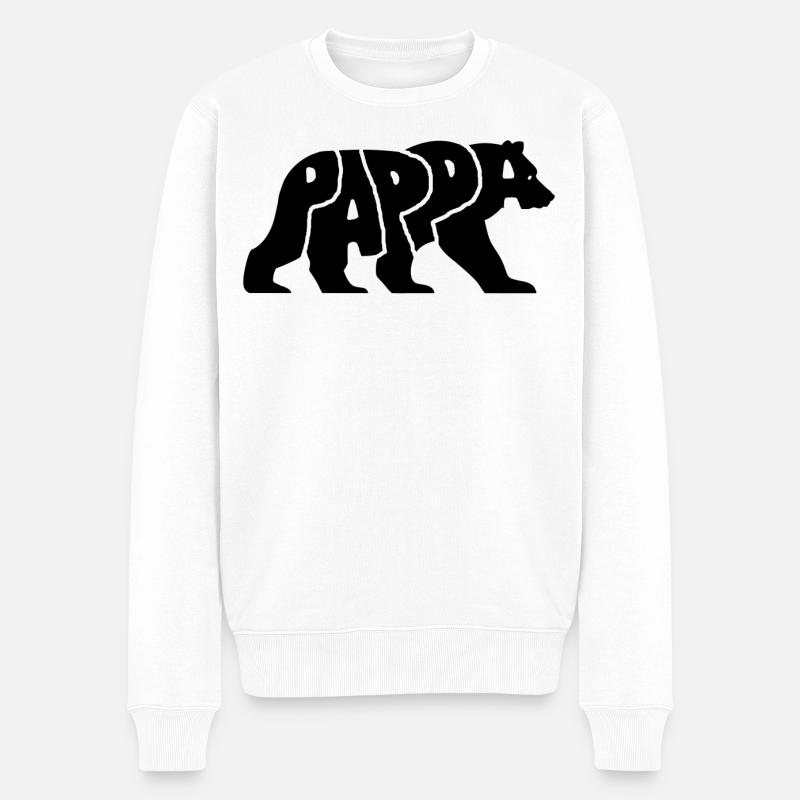 Pappa Björn bär - Männer Premium Bio Pullover - Weiß