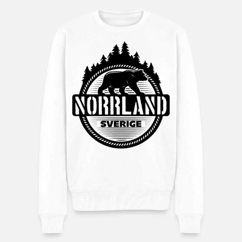 Bär Norrland Sverige - Männer Premium Bio Pullover - Weiß