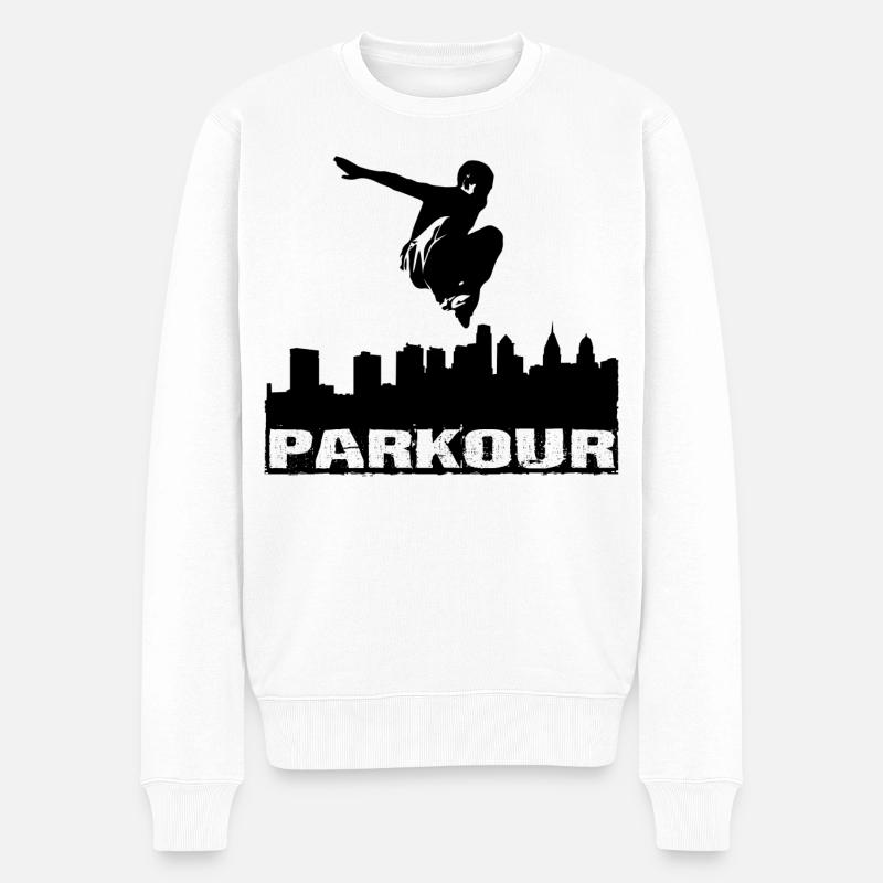 Parkour - Männer Premium Bio Pullover - Weiß