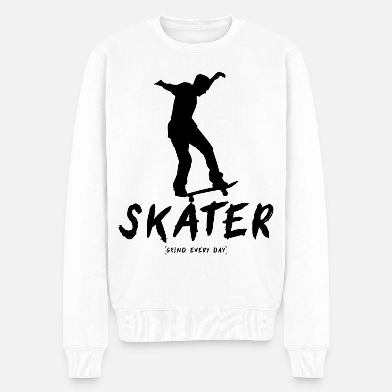 Patineur Grind Every Day - Pull Premium bio Homme - blanc