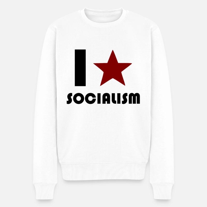Sozialismus - Männer Premium Bio Pullover - Weiß