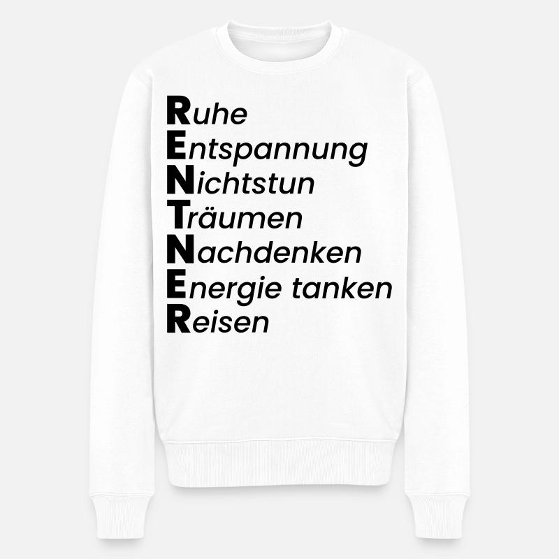 Rentner - Männer Premium Bio Pullover - Weiß