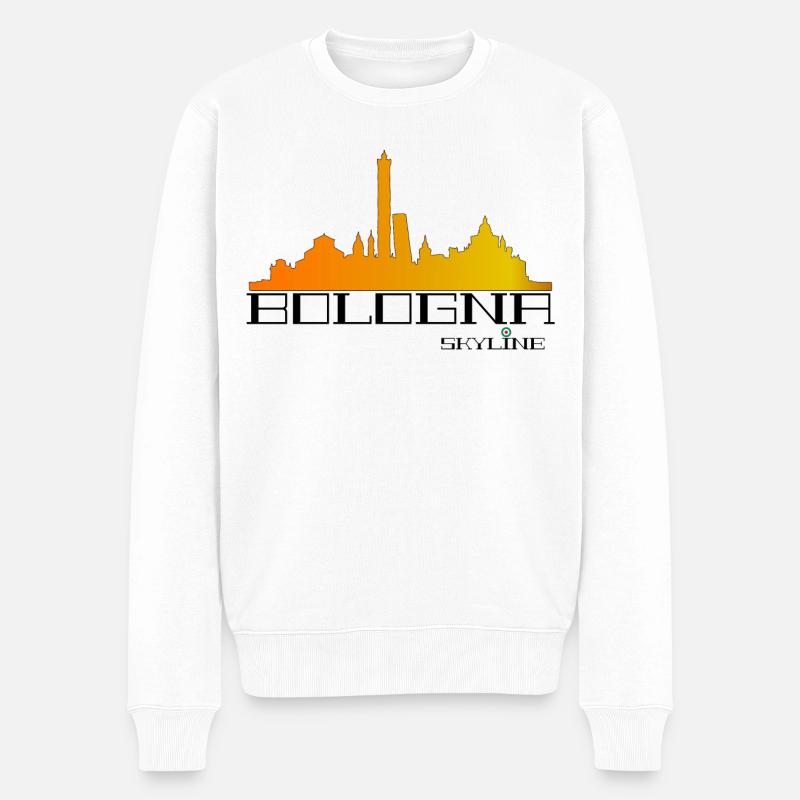Gradient Urban Horizon - Männer Premium Bio Pullover - Weiß