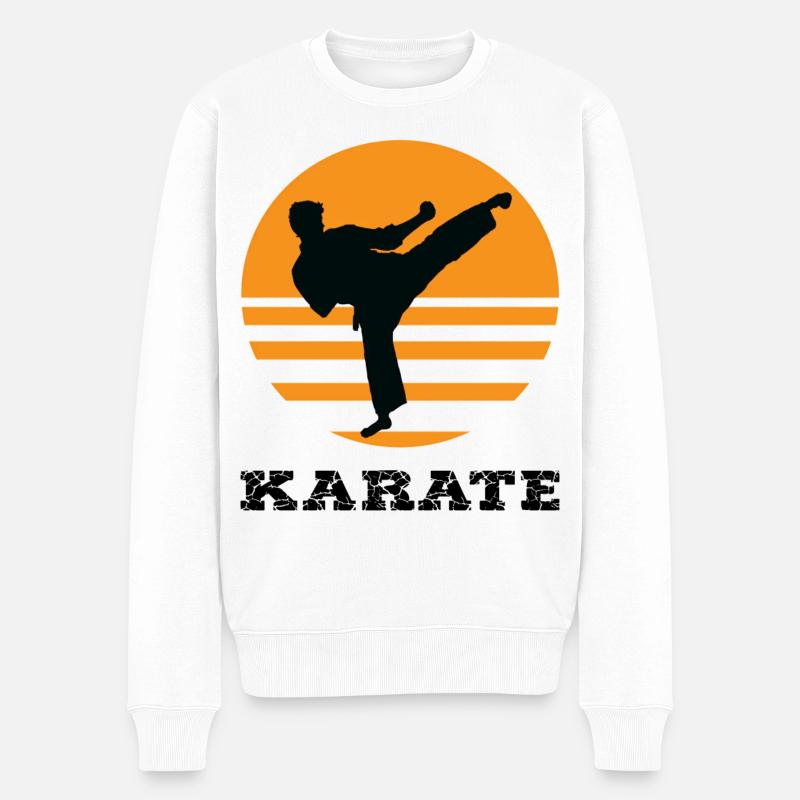 Karate - Männer Premium Bio Pullover - Weiß