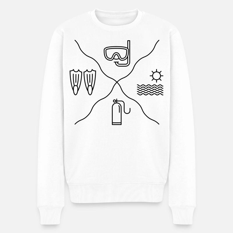 Tauchen - Männer Premium Bio Pullover - Weiß