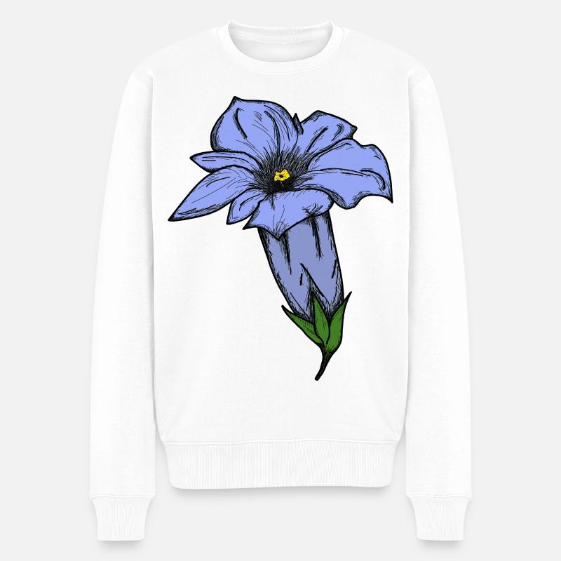 Gentiane, dessinée - Pull Premium bio Homme - blanc