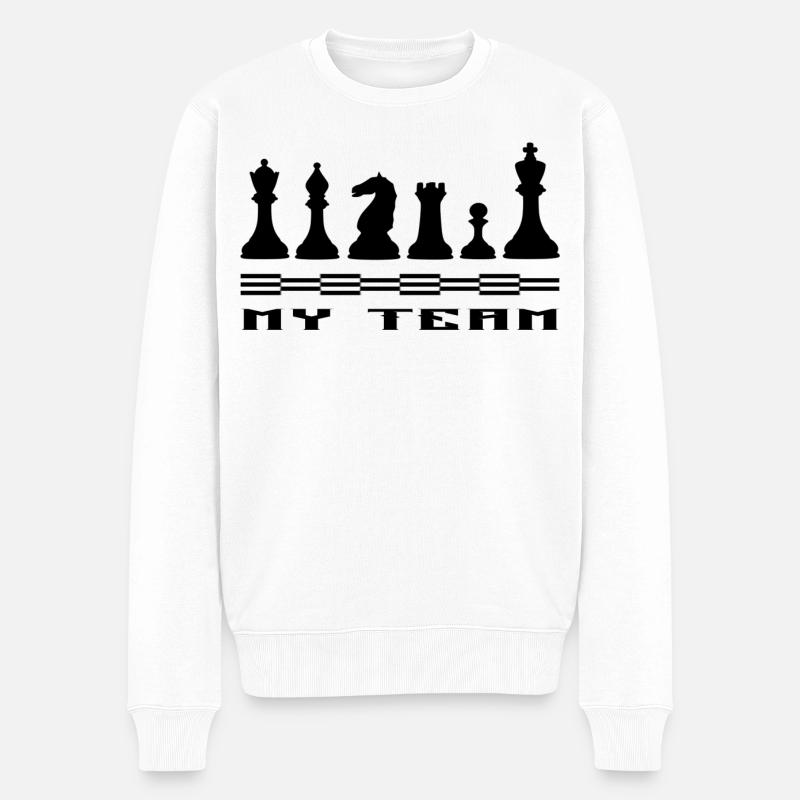 Schach - Männer Premium Bio Pullover - Weiß