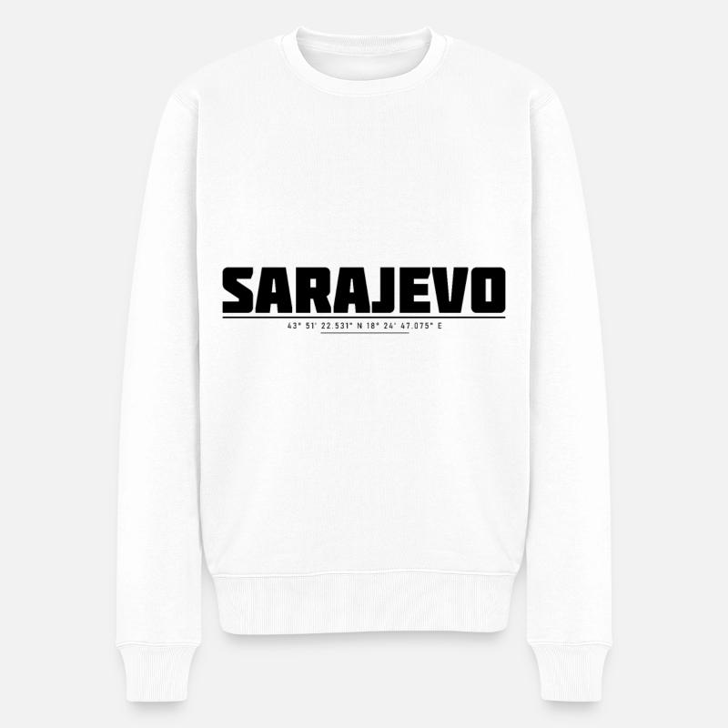 Sarajevo Bih - Pull Premium bio Homme - blanc