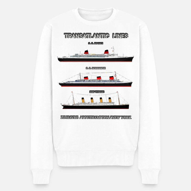 TRANSATLANTIC LINES Louis RUNEMBERG © Adagp - Pull Premium bio Homme - blanc