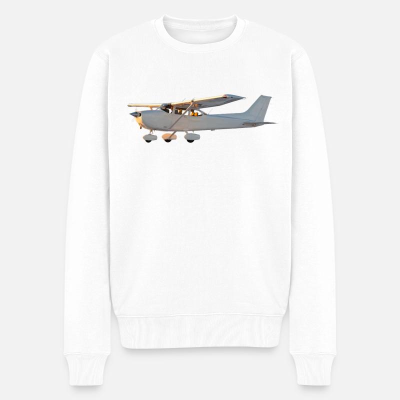 Cessna - Männer Premium Bio Pullover - Weiß