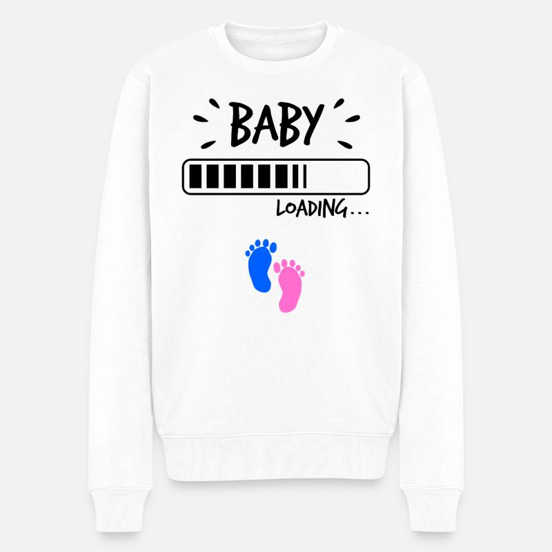 Bébé pieds grossesse naissance bébé famille - Pull Premium bio Homme - blanc