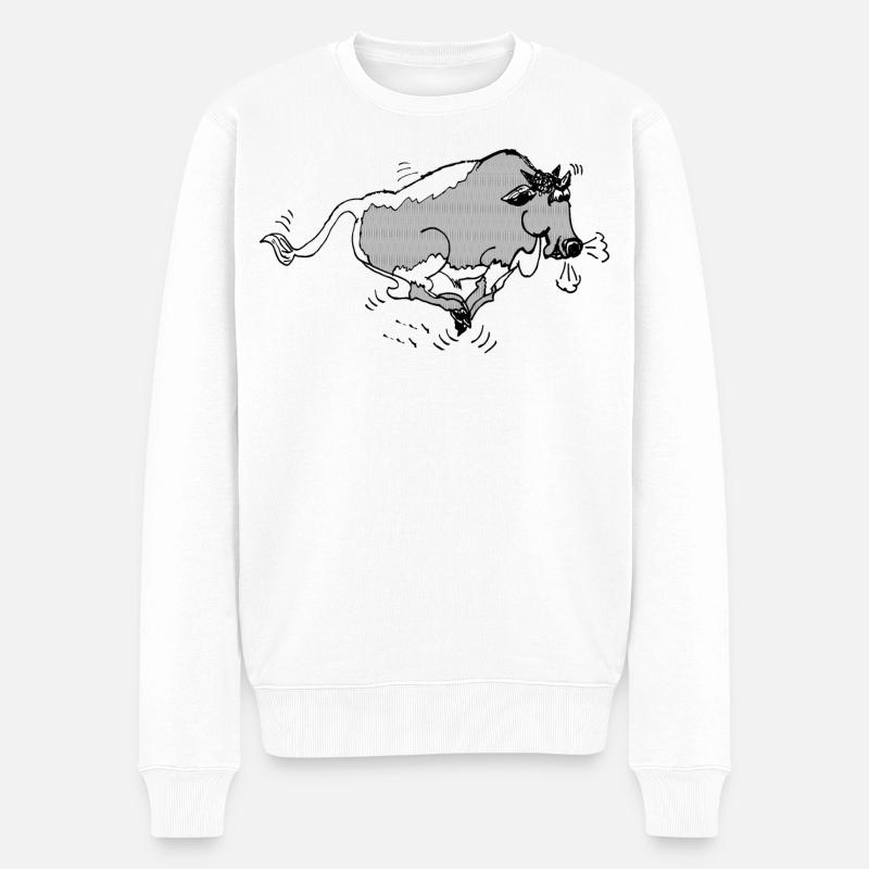 Pinzgauer Bulle witzig - Männer Premium Bio Pullover - Weiß