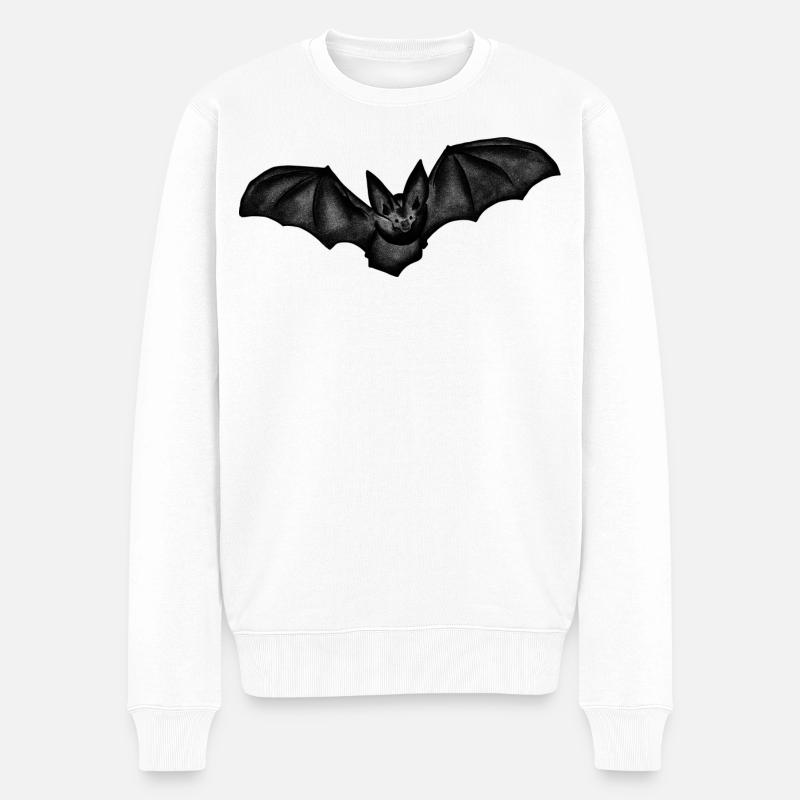 Fledermaus - Männer Premium Bio Pullover - Weiß