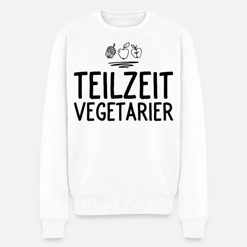 Vegetarier - Männer Premium Bio Pullover - Weiß