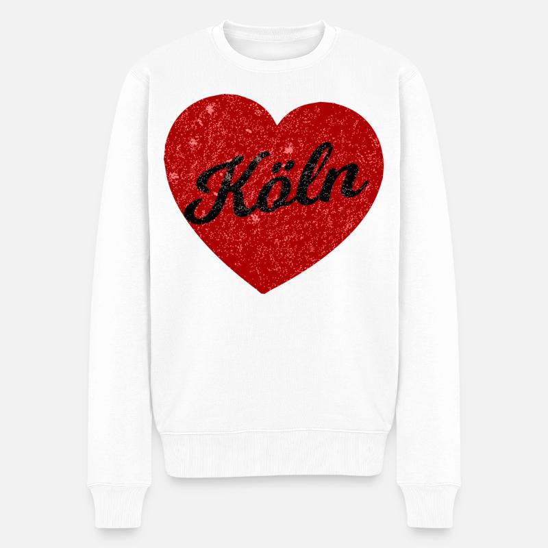 Le cœur de Kölsche - Pull Premium bio Homme - blanc