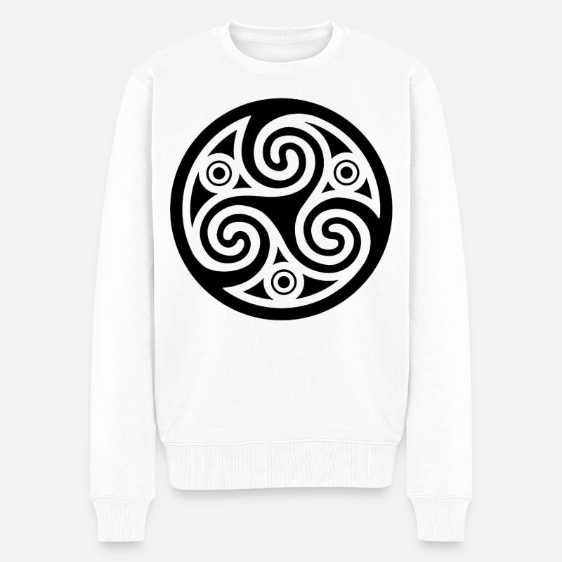 Kunst kelte schwarz - Männer Premium Bio Pullover - Weiß