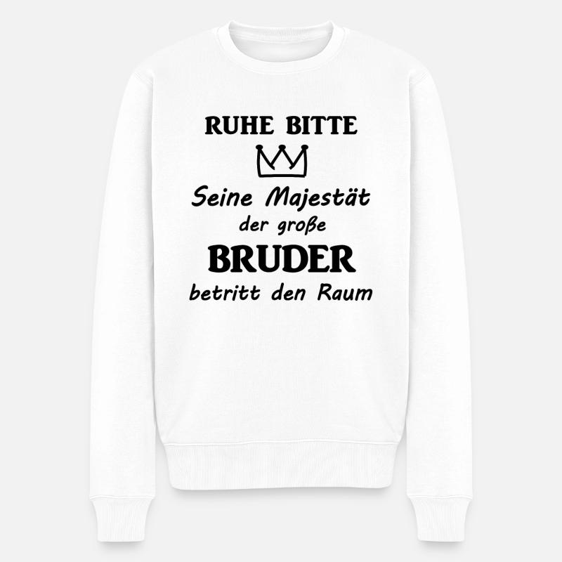 Großer Bruder - Männer Premium Bio Pullover - Weiß