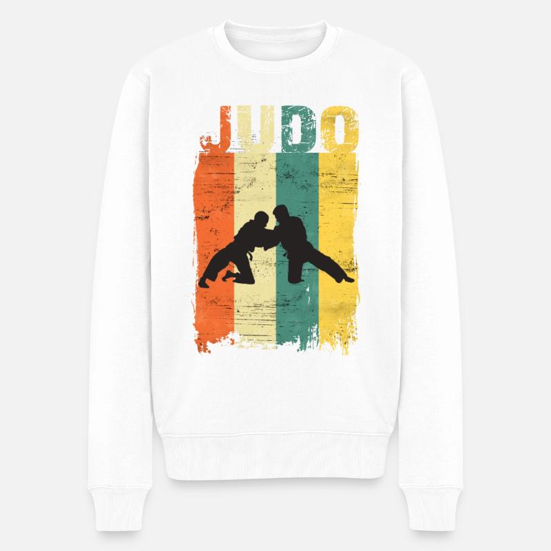 Judo - Männer Premium Bio Pullover - Weiß