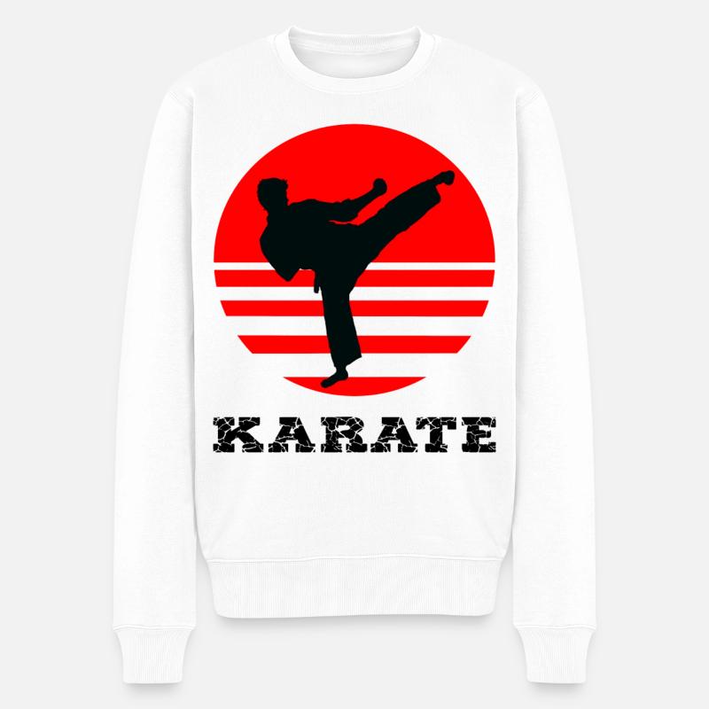 Karate - Männer Premium Bio Pullover - Weiß
