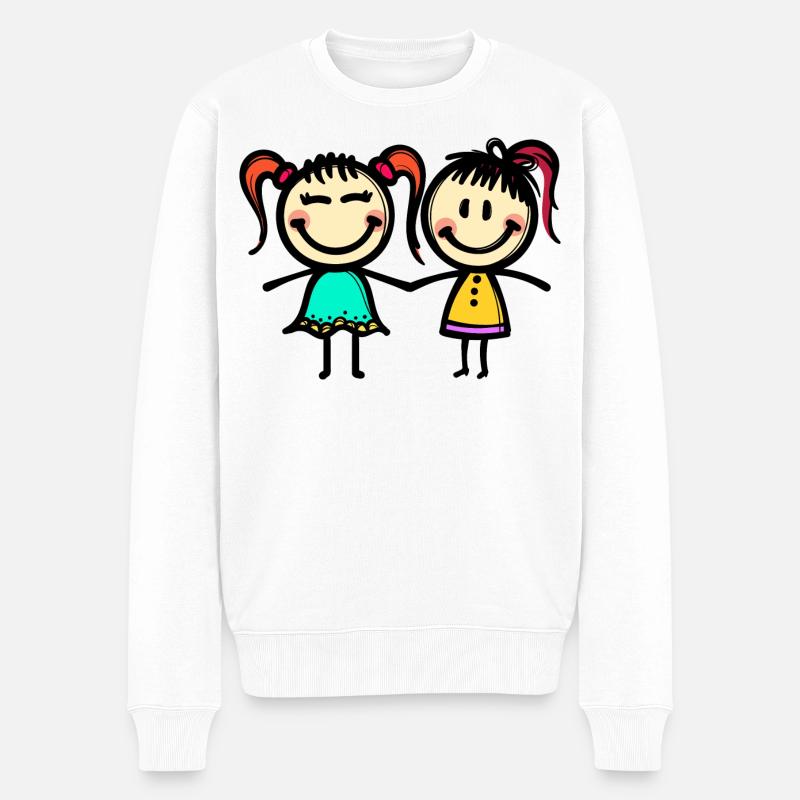 Kumpel Beste Freunde - Männer Premium Bio Pullover - Weiß