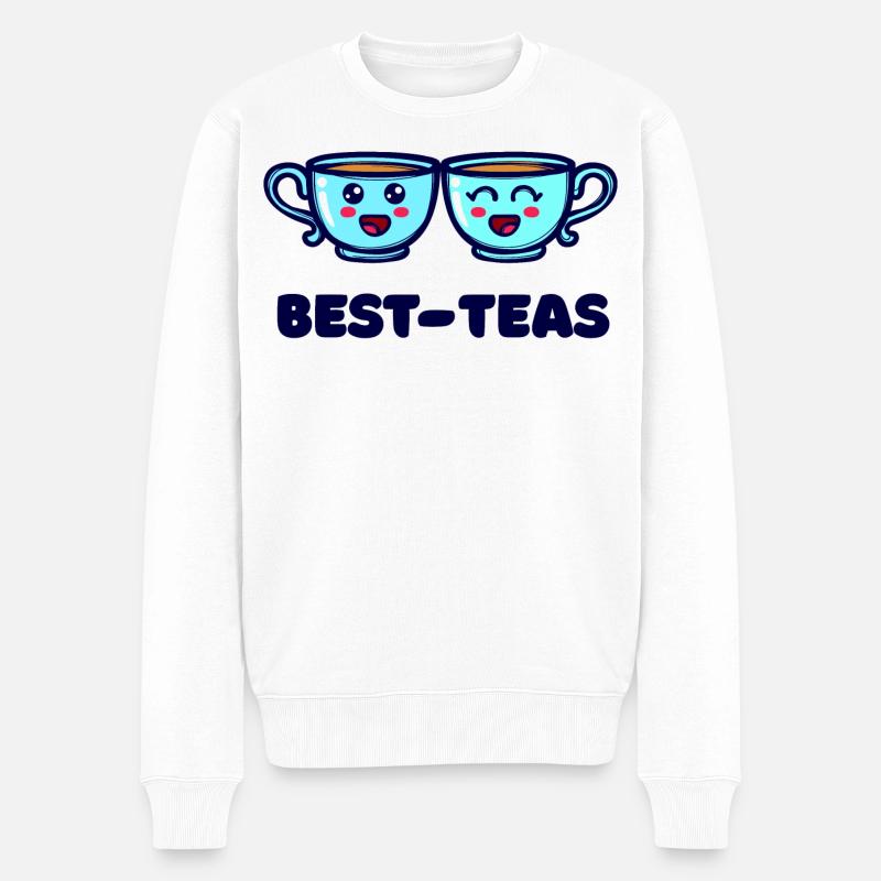 Beste Freunde Tee Tasse Saying - Männer Premium Bio Pullover - Weiß