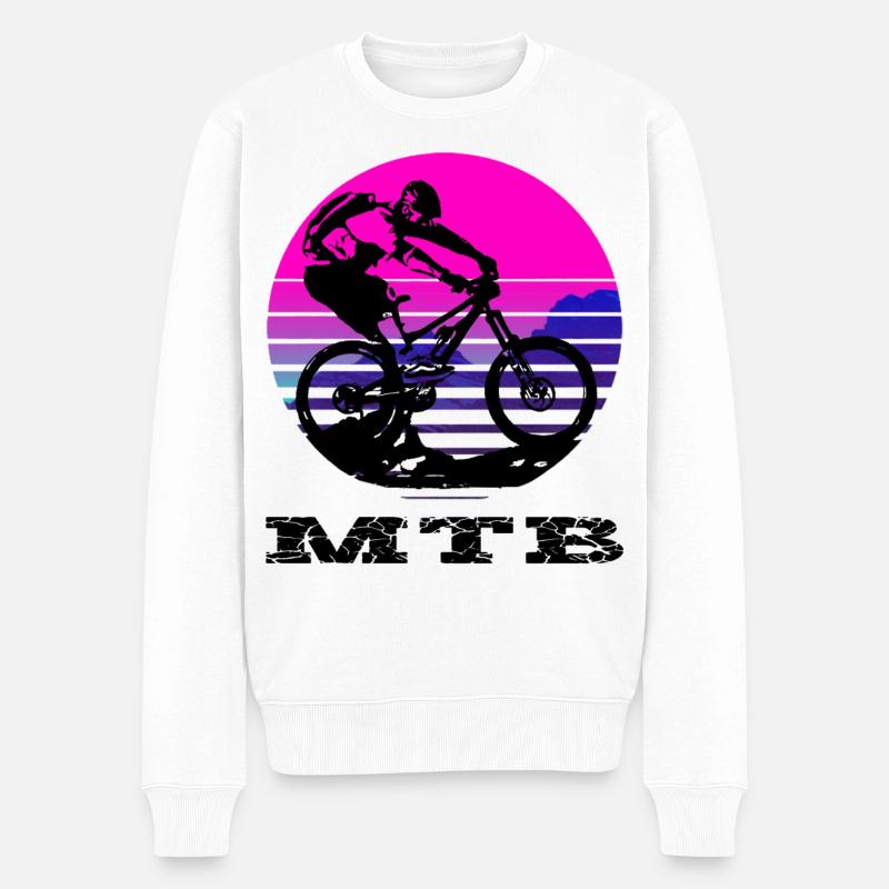 Mountainbike - Männer Premium Bio Pullover - Weiß