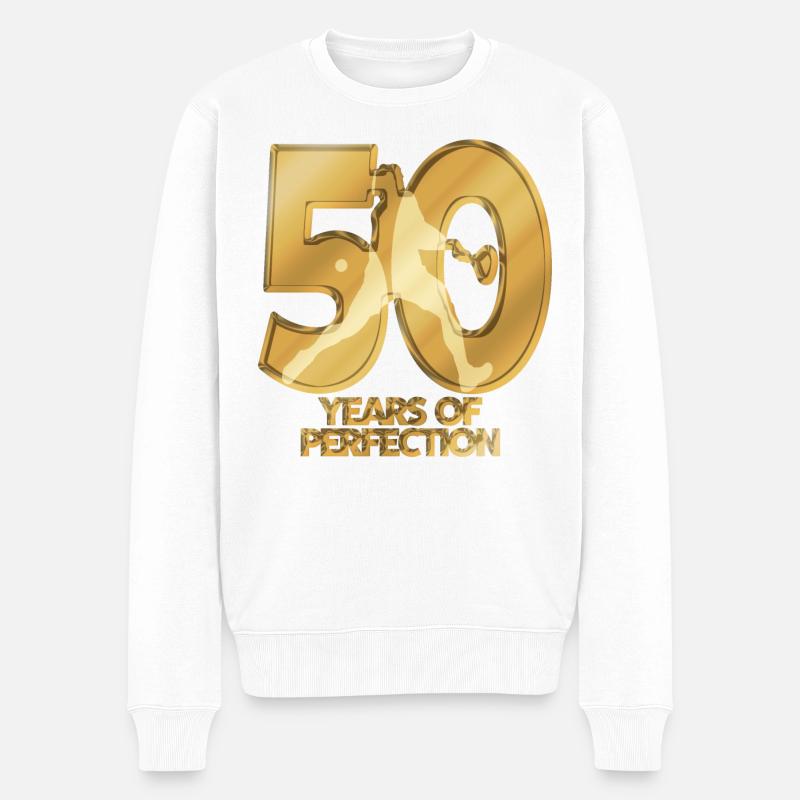 50 ans - Pull Premium bio Homme - blanc