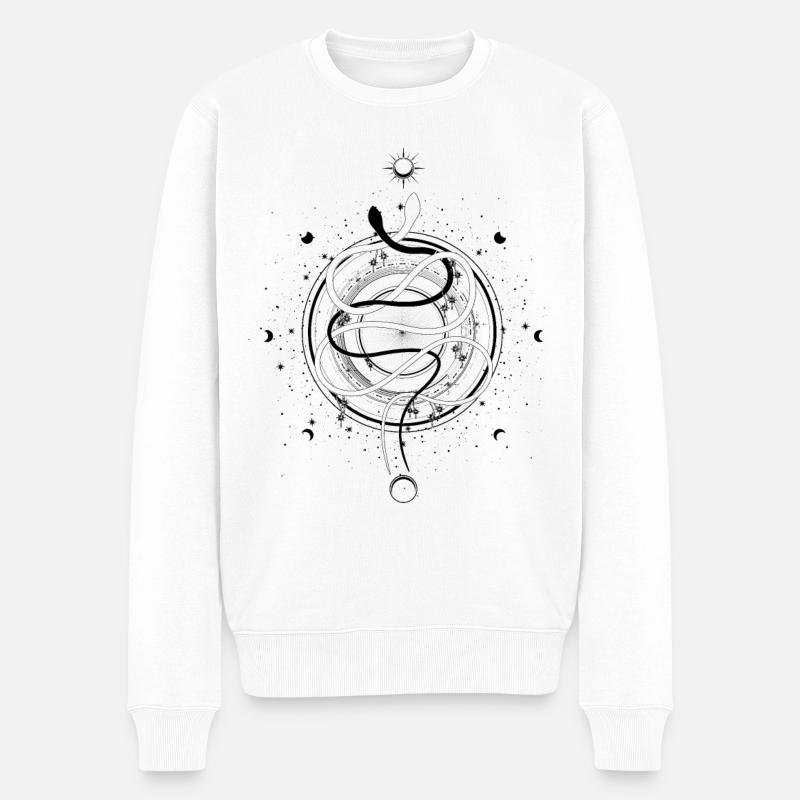 Schlangen Mondphasen Occult Wicca Goth Clothes - Männer Premium Bio Pullover - Weiß