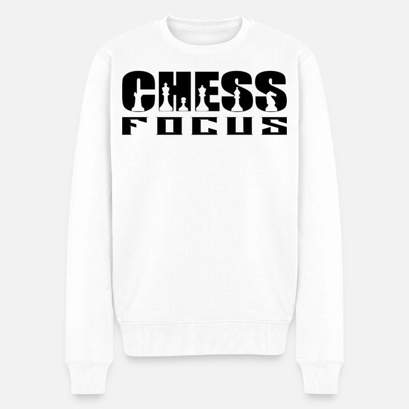 Chess Focus - Männer Premium Bio Pullover - Weiß