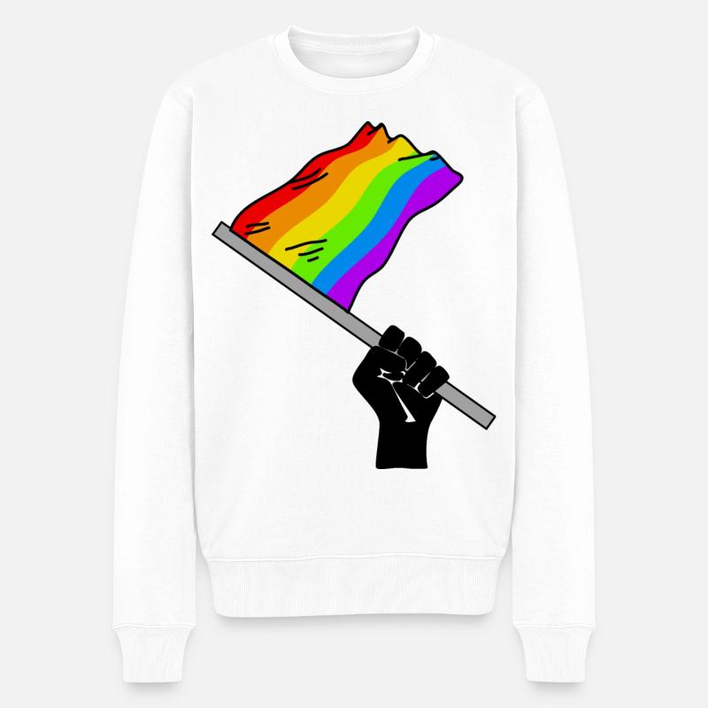 Pride month arc-en-ciel drapeau Faust - Pull Premium bio Homme - blanc