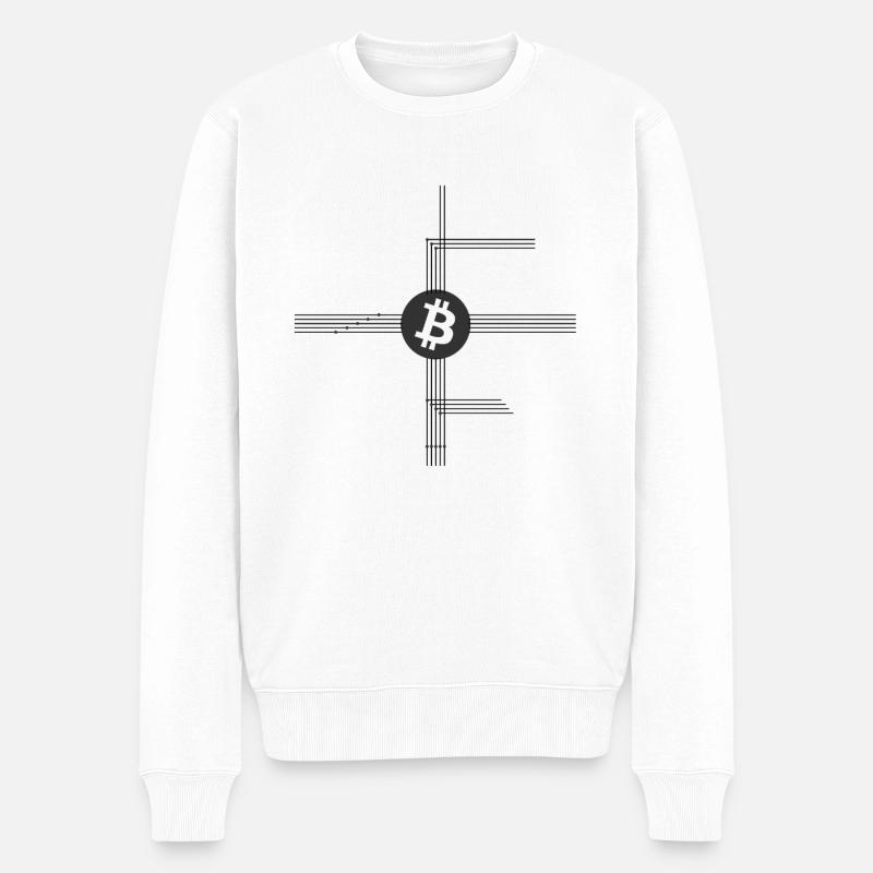 Bitcoin Network - Pull Premium bio Homme - blanc