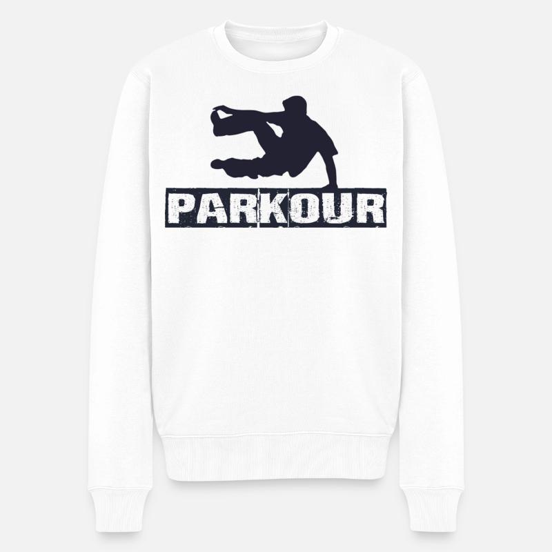 Parkour - Männer Premium Bio Pullover - Weiß