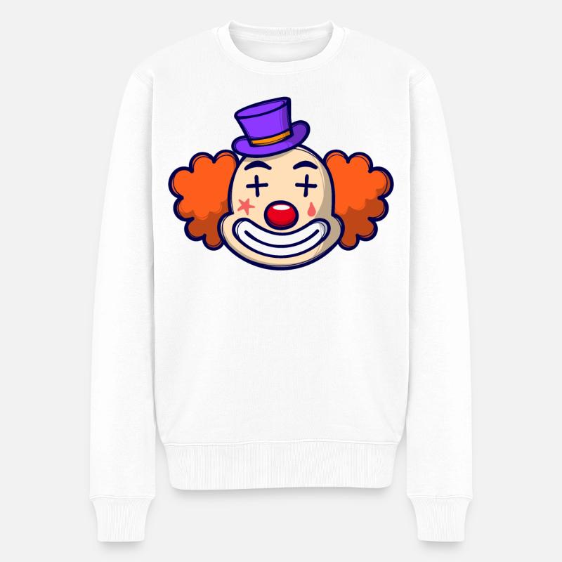 Clown Karneval Fasching - Männer Premium Bio Pullover - Weiß