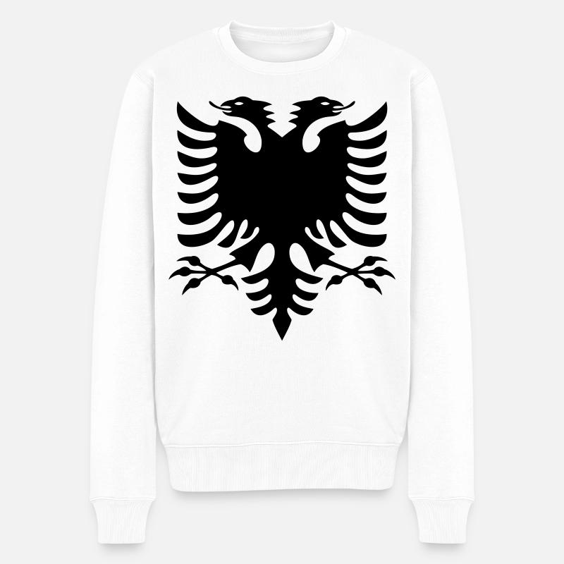Albanien Flagge - Männer Premium Bio Pullover - Weiß