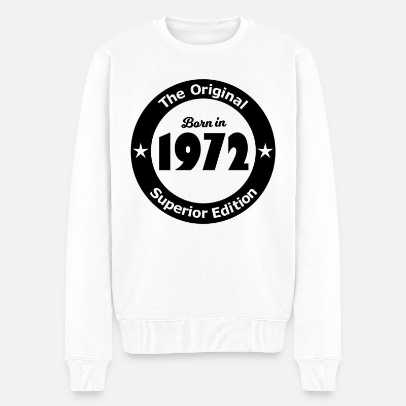 Jahrgang 1972 - Männer Premium Bio Pullover - Weiß