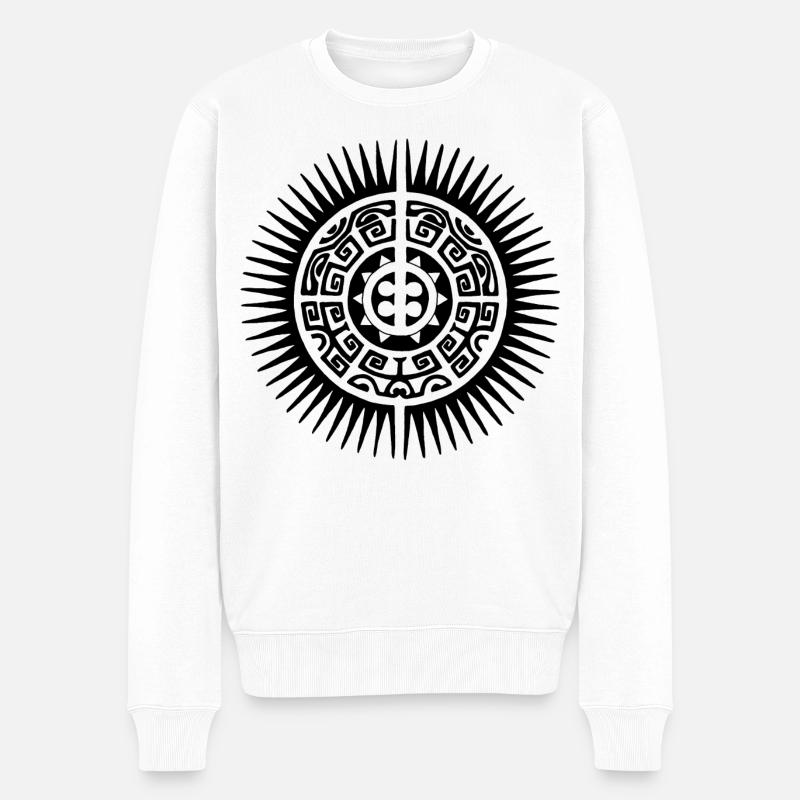 Sonnenschein von Schwarzpolynesien - Männer Premium Bio Pullover - Weiß