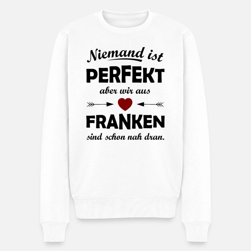 Wir aus Franken - Männer Premium Bio Pullover - Weiß
