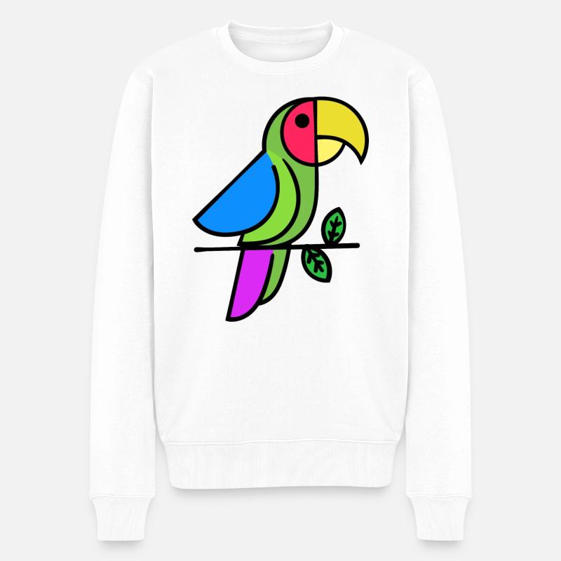 Natur Vogel Tiere - Männer Premium Bio Pullover - Weiß