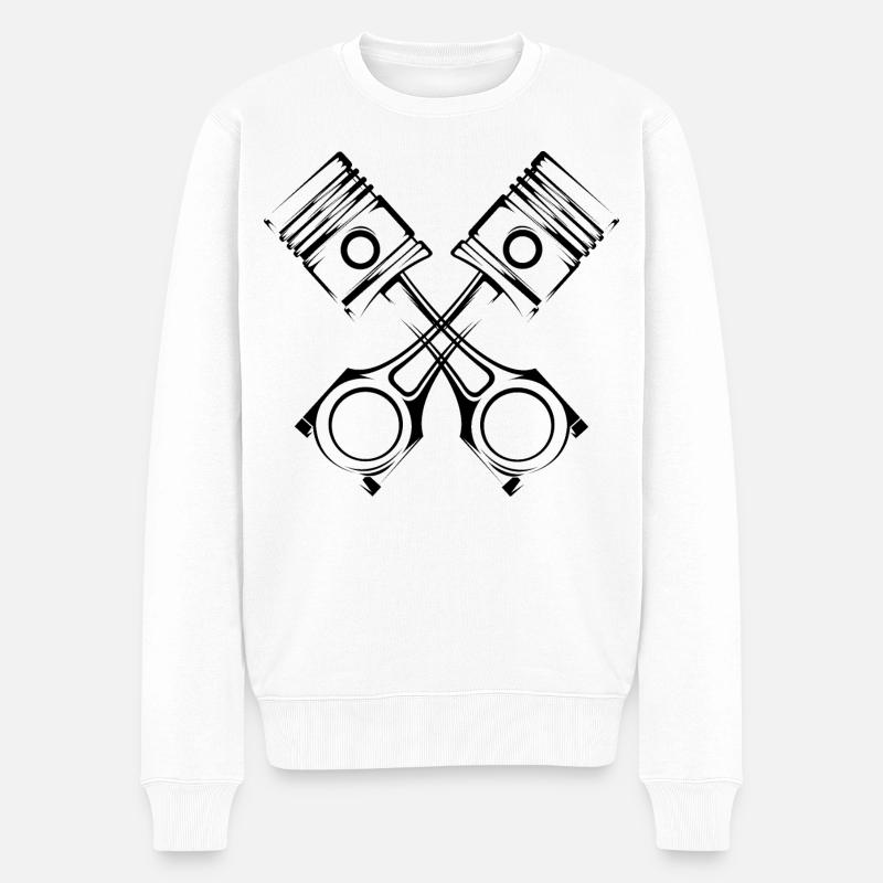kolben Auto illustration Logo icon Symbol Grafik - Männer Premium Bio Pullover - Weiß