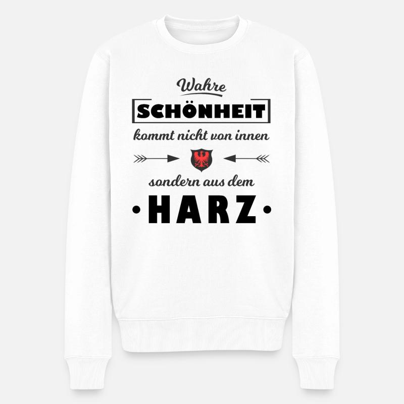 Harz - Männer Premium Bio Pullover - Weiß