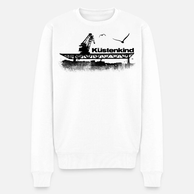Küstenkind - Männer Premium Bio Pullover - Weiß