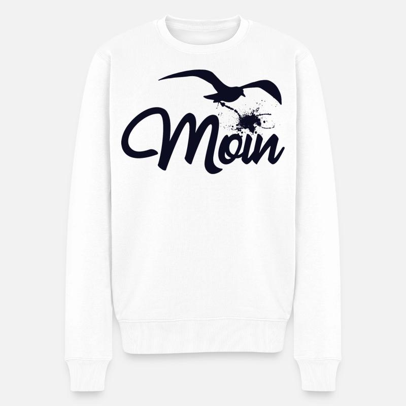 Moin - Männer Premium Bio Pullover - Weiß