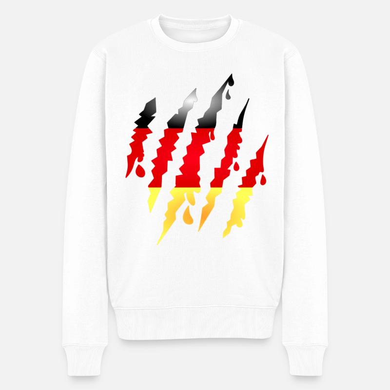 Claw scratches with Germany flag - Men's Premium Organic Jumper - white
