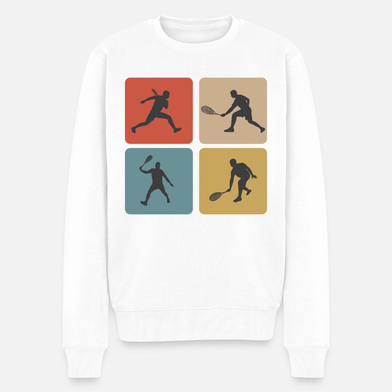 Squash Sport Design - Männer Premium Bio Pullover - Weiß