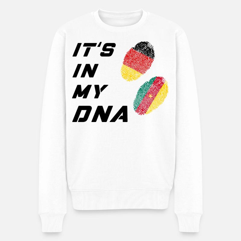 In meiner DNA Deutschland und Kamerun - Männer Premium Bio Pullover - Weiß