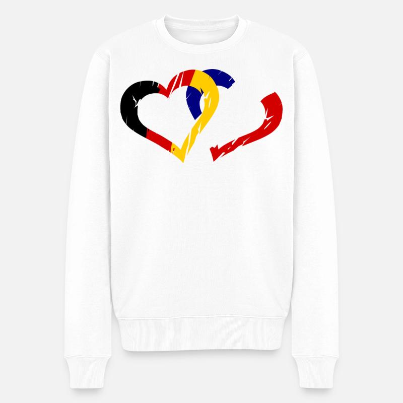 Français Allemand Amour - Pull Premium bio Homme - blanc